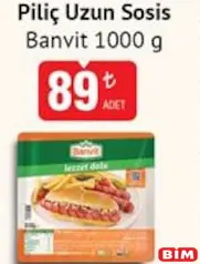 BANVİT PİLİÇ UZUN SOSİS 1000 G